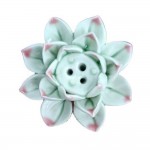 Porcelain Lotus Incense Holder Hand Carved (55mm) (Aquamarine)